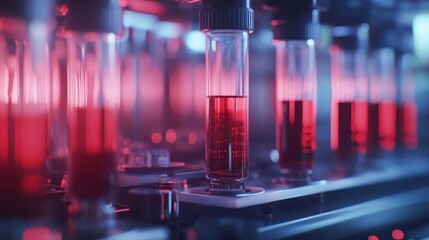 Blood Samples Collected in Tubes for Clinical Analysis in Laboratory