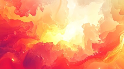 Abstract orange and red watercolor painting with light effect, artistic background design
