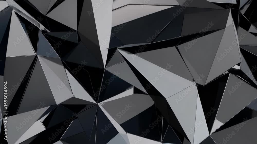 Poster abstract geometric background in black with polygonal structure