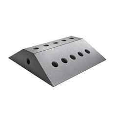 Curb ramp plate with drainage holes on transparent background

