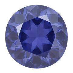 Close-up of a brilliant-cut blue gemstone showcasing intricate facets and vibrant color