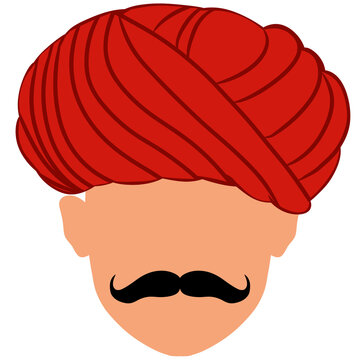 Indian man face icon with turban
