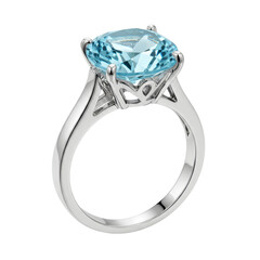 Elegant blue gemstone ring on a simple background, showcasing its brilliance and design