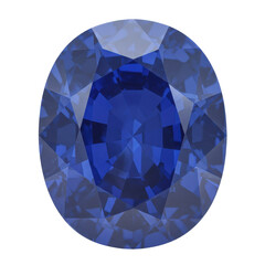 A stunning blue sapphire gemstone, oval-cut, displayed on a white background, ideal for jewelry