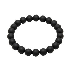 Obraz premium Elegant black bead bracelet displayed on a neutral background, emphasizing simplicity and style