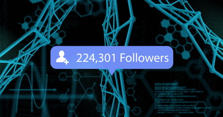 Digital follower count notification over DNA strands and binary coding image