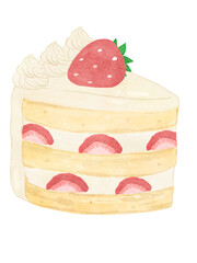 Strawberry shortcake illustration watercolor