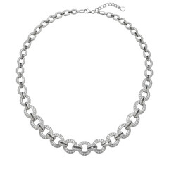 Obraz premium Elegant silver chain necklace displayed against a plain background, highlighting its intricate design