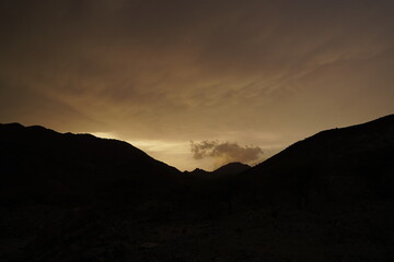 sunset in the mountains