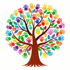 vector tree with colorful leaves