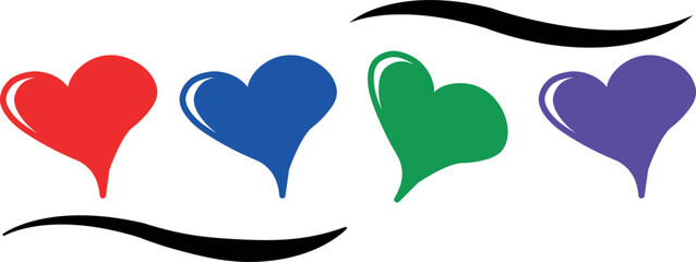 A Symphony of Stylized Red Hearts: Expressive Brushwork That Brings Love to Life