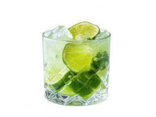 Fototapeta premium Refreshing Caipirinha Cocktail: Brazilian Lime and Sugar Drink