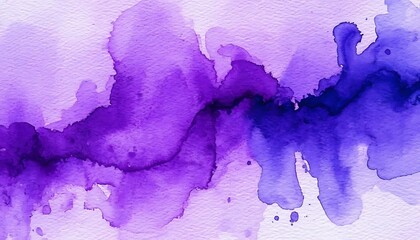 Abstract Purple Watercolor: Fluid Ink Stain on Paper