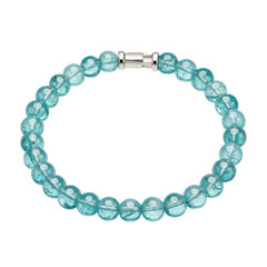 Obraz premium Elegant turquoise beaded bracelet with silver clasp, displayed on a clean white background