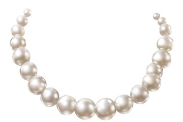Elegant white pearl necklace showcased against a transparent background highlighting its classic design and timeless beauty for jewelry enthusiasts and fashion lovers
