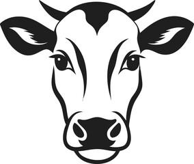Bold Minimalist Cow Head Vector Illustration Perfect For Farm Branding