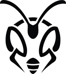 Bold Tribal Ant Head Logo Design Modern Insect Art Vector Graphic