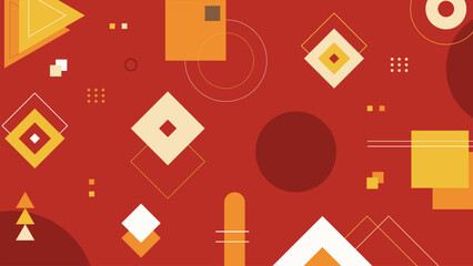 Red Retro Geometry with Diamond Background