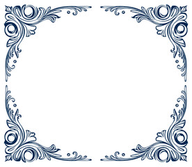Vector decorative floral frame isolated on white background