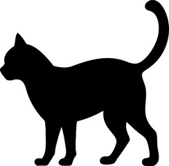 Black cat silhouette isolated vector illustration on a white background
