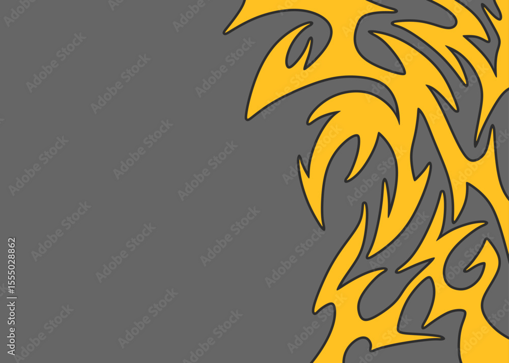 Poster abstract background with seamless wavy tribal pattern and with some copy space area