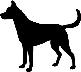 Black dog silhouette vector illustration isolated on white