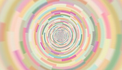 spiral of pastel rectangles rotating in motion blur over soft gradient, dreamy illusion of depth and rhythm