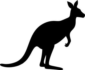 Black kangaroo silhouette with baby illustration vector design of wild animals from Australia