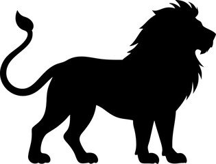 Galloping black horse silhouette vector illustration with flowing mane and tail, depicting a wild running mammal