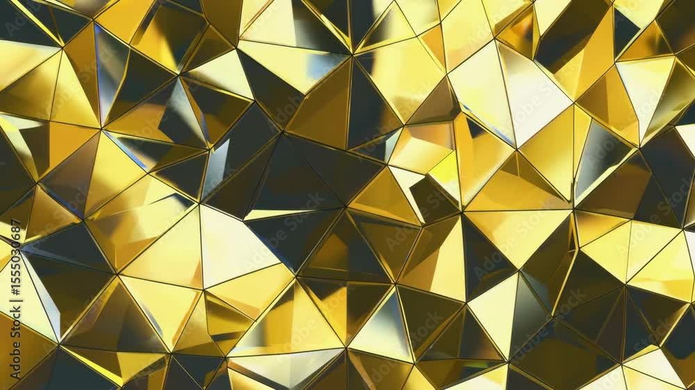 Poster abstract geometric background in yellow with polygonal structure