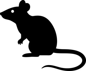 Black mouse silhouette vector illustration