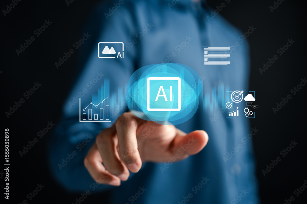 Aufkleber ai technology enhancing seo strategy, data analytics, and digital content optimization. perfect for 