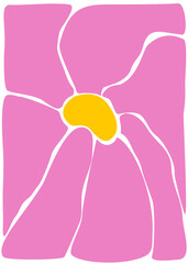 Bold abstract pink flower vector illustration 
