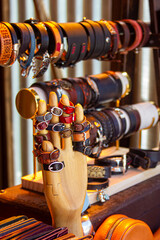 Rings and bracelets made of high-quality handmade leather