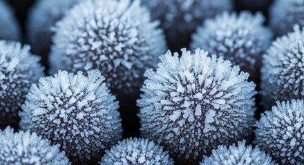 close up of a frost bunch of blue flowers Generative AI	
