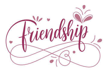 Minimalist flowing script friendship message design with elegant typography
