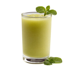 Fototapeta premium Refreshing Green Smoothie with Mint Isolated on White