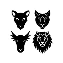Animals head silhouette vector illustration