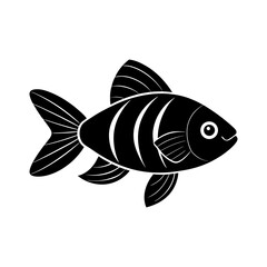 Aquarium fish in flat style silhouette 