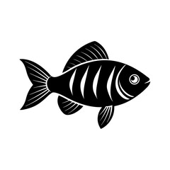 Aquarium fish in flat style silhouette 