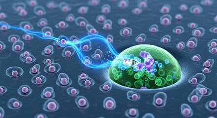 bacteria and microscope Generative AI	
