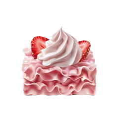 Delicious Strawberry Cake with Whipped Cream - Sweet Dessert Treat