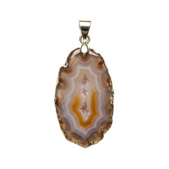 Elegant agate pendant showcasing intricate patterns and natural hues, ideal for jewelry display