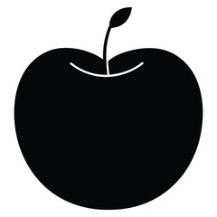 Crisp, Juicy Apple A Simple Black and White Illustration