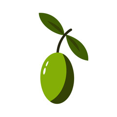 Olive with Leaves Label Vector Image Natural Food and Organic Product Design Element