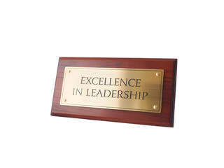 Obraz premium Elegant leadership award plaque symbolizes achieving excellence in business, offering a formal recognition for outstanding service and leadership qualities, transparent background