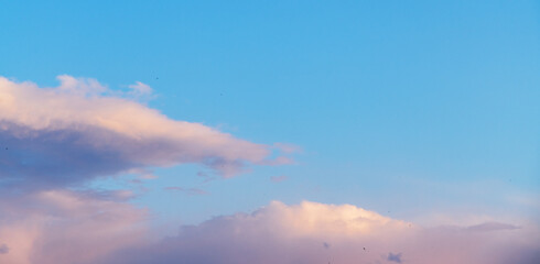 Fototapeta premium Beautiful sunset sky, with clouds. Sky background.