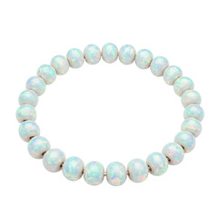 Obraz premium Elegant pearl bracelet displayed on a clean background, showcasing its iridescent beauty
