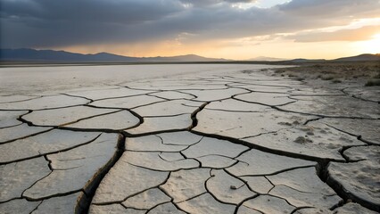 Cracked earth with blackened edges — ashy transition into natural soil