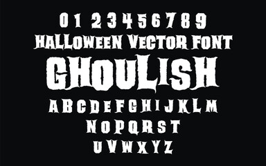 Fototapeta premium Ghoulish Halloween Vector Font - Spooky Display Typeface